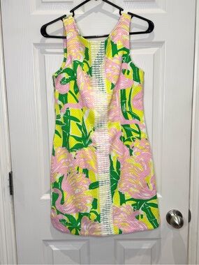 Lilly Pulitzer for Target Women's Size 4 Mini Shift Dress Fan Dance Flamingo